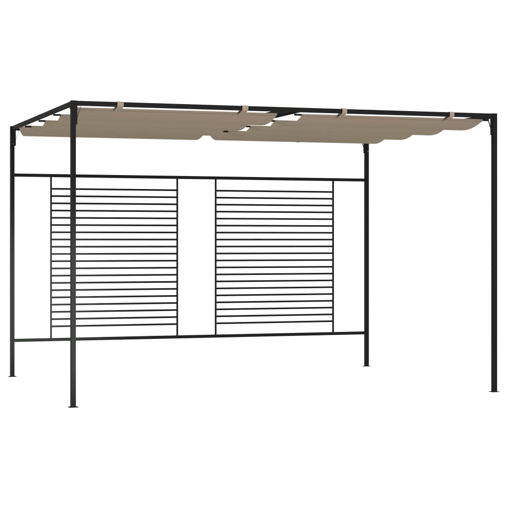 vidaXL Prieel met uittrekbaar dak 180 g/m² 3x4x2,3 m crèmekleurig