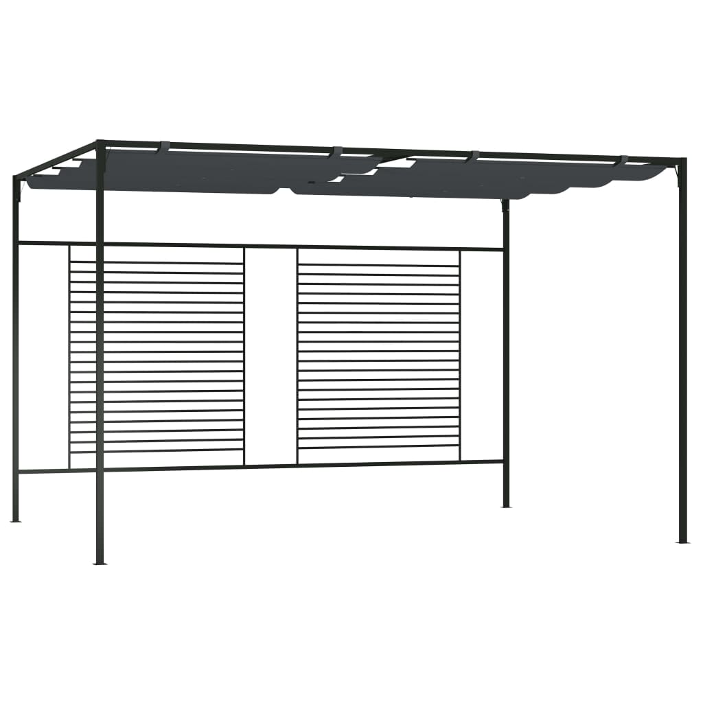 vidaXL Prieel met uittrekbaar dak 180 g/m² 3x4x2,3 m crèmekleurig