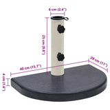vidaXL Parasolvoet 40x28x4 cm graniet zwart