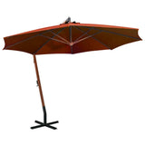 vidaXL Zweefparasol met paal 3,5x2,9 m massief vurenhout antraciet