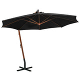vidaXL Zweefparasol met paal 3,5x2,9 m massief vurenhout antraciet