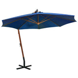 vidaXL Zweefparasol met paal 3,5x2,9 m massief vurenhout antraciet