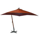 vidaXL Zweefparasol met paal 3,5x2,9 m massief vurenhout antraciet