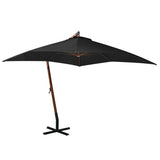 vidaXL Zweefparasol met paal 3,5x2,9 m massief vurenhout antraciet