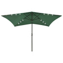 vidaXL Parasol avec LED et panneau en acier 2x3 m vert