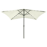 vidaXL Parasol met LED's en stalen paal 2x3 m groen