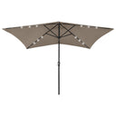 vidaXL Parasol avec LED et panneau en acier 2x3 m vert