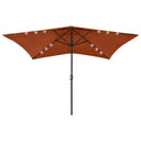 vidaXL Parasol avec LED et panneau en acier 2x3 m vert