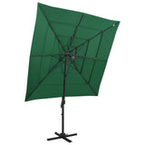 vidaXL Parasol 4-laags met aluminium paal 250x250 cm zandkleurig