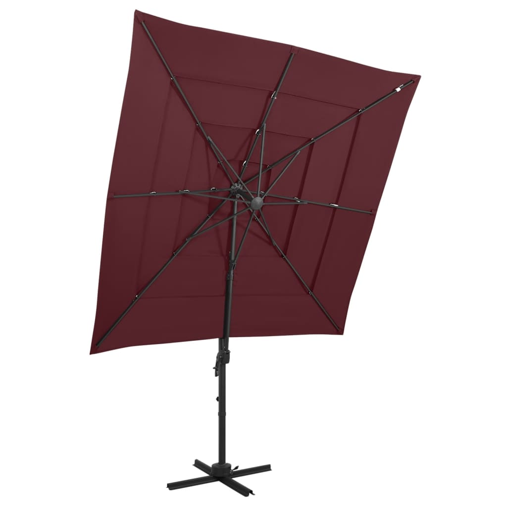 vidaXL Parasol 4-laags met aluminium paal 250x250 cm zandkleurig