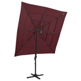 vidaXL Parasol 4-laags met aluminium paal 250x250 cm zandkleurig