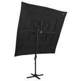 vidaXL Parasol 4-laags met aluminium paal 250x250 cm zandkleurig