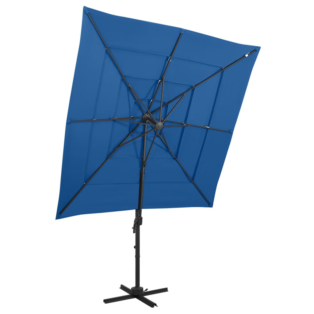 vidaXL Parasol 4-laags met aluminium paal 250x250 cm zandkleurig