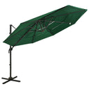 vidaXL Parasol 4-laags met aluminium paal 3x3 m zandkleurig