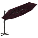 vidaXL Parasol 4-laags met aluminium paal 3x3 m zandkleurig