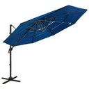 vidaXL Parasol 4-laags met aluminium paal 3x3 m zandkleurig