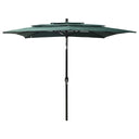 vidaXL Parasol 3-laags met aluminium paal 2,5x2,5 m zandkleurig