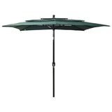 vidaXL Parasol 3-laags met aluminium paal 2,5x2,5 m zandkleurig