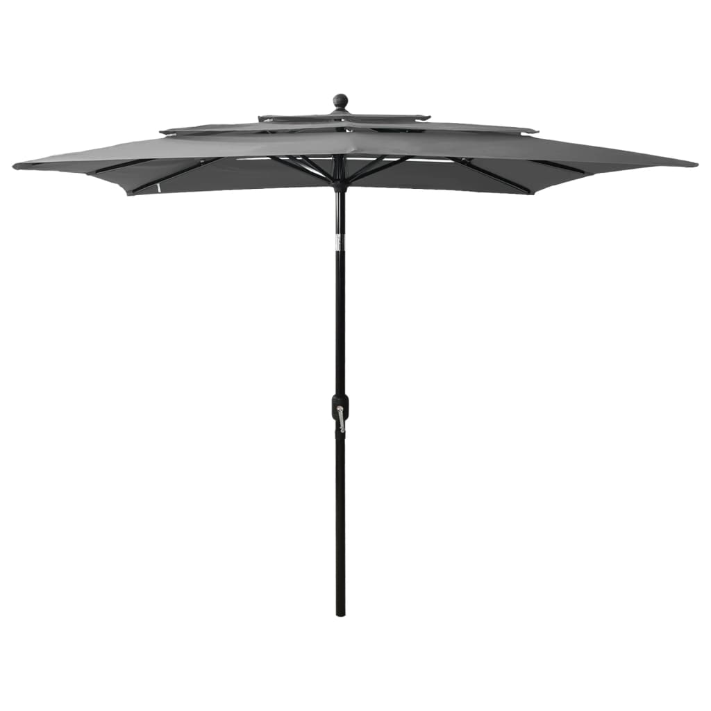 vidaXL Parasol 3-laags met aluminium paal 2,5x2,5 m zandkleurig