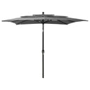 vidaXL Parasol 3-laags met aluminium paal 2,5x2,5 m zandkleurig