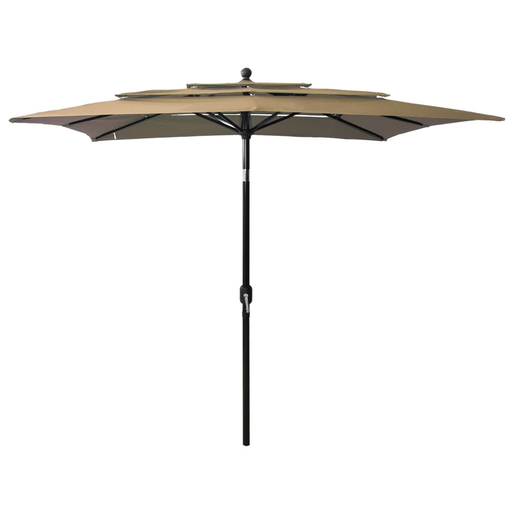 vidaXL Parasol 3-laags met aluminium paal 2,5x2,5 m zandkleurig