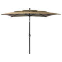 vidaXL Parasol 3-laags met aluminium paal 2,5x2,5 m zandkleurig