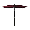 vidaXL Parasol 3-laags met aluminium paal 2,5x2,5 m zandkleurig