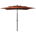 vidaXL Parasol 3-laags met aluminium paal 2,5x2,5 m zandkleurig