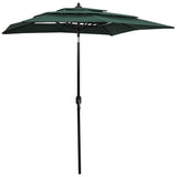 vidaXL Parasol 3-laags met aluminium paal 2,5x2,5 m zandkleurig
