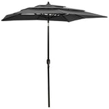 vidaXL Parasol 3-laags met aluminium paal 2,5x2,5 m zandkleurig