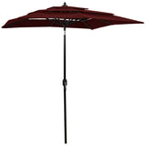 vidaXL Parasol 3-laags met aluminium paal 2,5x2,5 m zandkleurig
