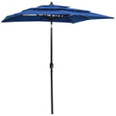 vidaXL Parasol 3-laags met aluminium paal 2,5x2,5 m zandkleurig