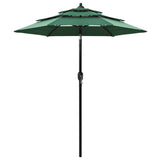vidaXL Parasol 3-laags met aluminium paal 2 m zandkleurig