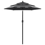 vidaXL Parasol 3-laags met aluminium paal 2 m zandkleurig