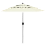 vidaXL Parasol 3-laags met aluminium paal 2 m zandkleurig