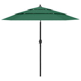 vidaXL Parasol 3-laags met aluminium paal 2 m zandkleurig