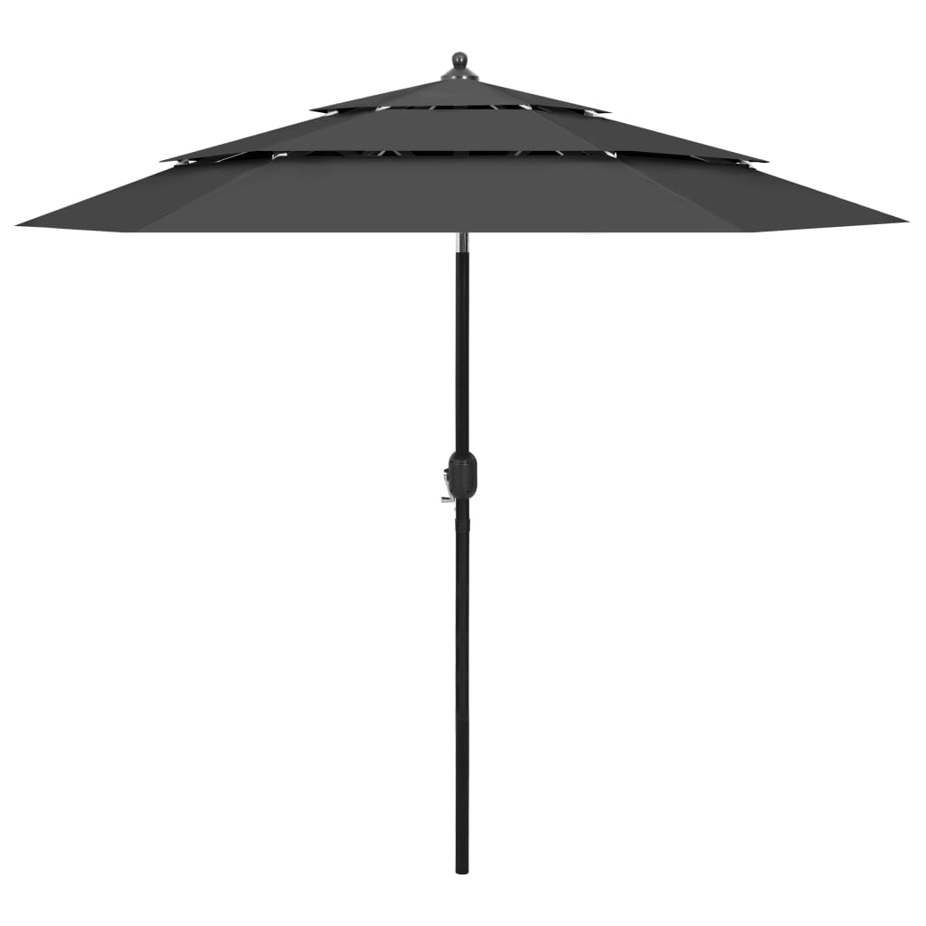 vidaXL Parasol 3-laags met aluminium paal 2 m zandkleurig