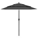 vidaXL Parasol 3 couches avec support en aluminium 2 m couleur