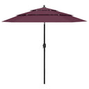 vidaXL Parasol 3 couches avec support en aluminium 2 m couleur