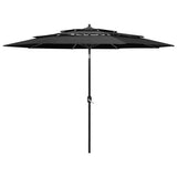 vidaXL Parasol 3-laags met aluminium paal 2 m zandkleurig