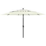 vidaXL Parasol 3-laags met aluminium paal 2 m zandkleurig