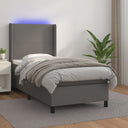 vidaXL Boxspring avec matelas et objet d'art LED noir 80x200 cm