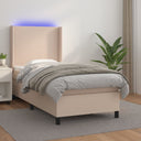 vidaXL Boxspring avec matelas et objet d'art LED noir 80x200 cm