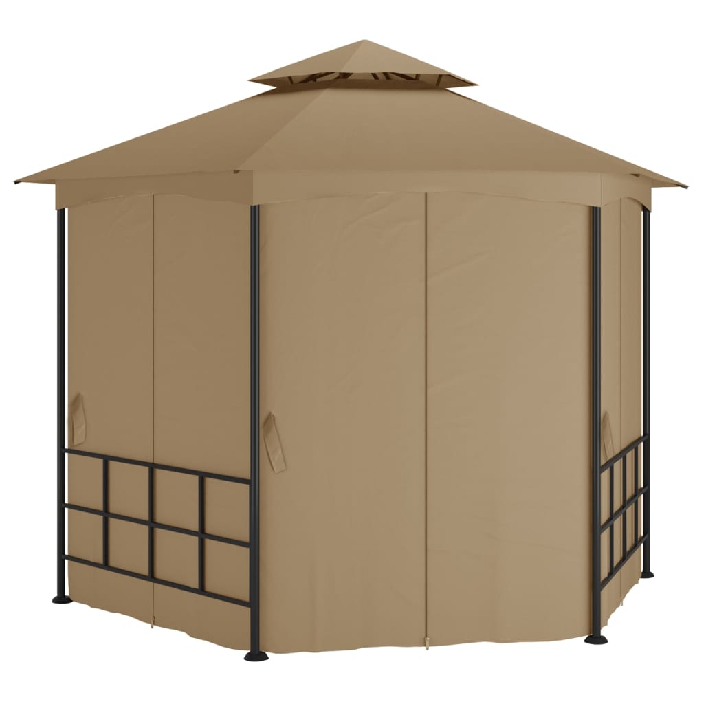 vidaXL Prieel met zijwanden 3,1x2,7 m crèmekleurig