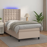 vidaXL Boxspring met matras en LED kunstleer zwart 80x200 cm