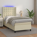 vidaXL Boxspring avec matelas et objet d'art LED noir 80x200 cm