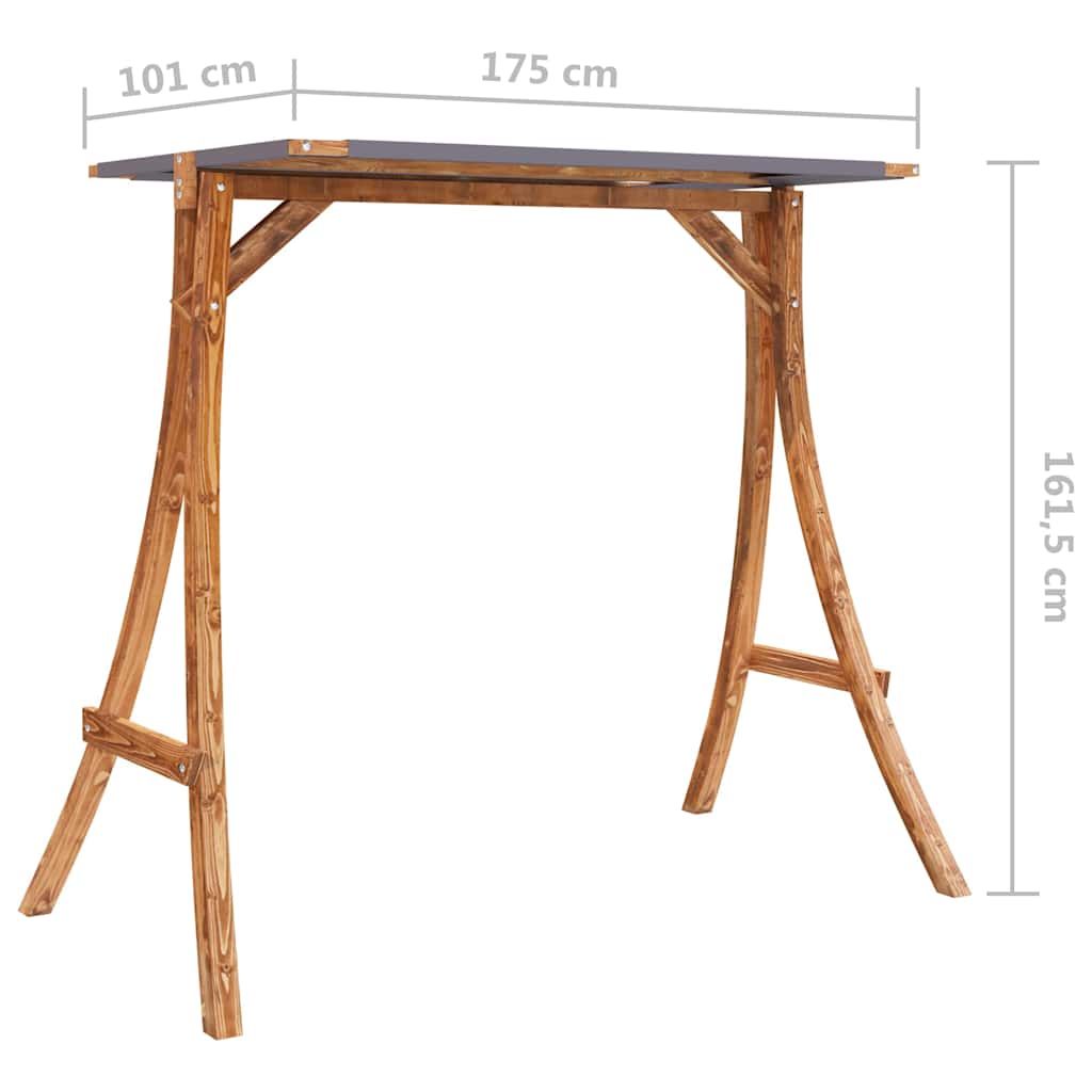 vidaXL Schommelframe met antracietkleur dak gebogen hout teakafwerking