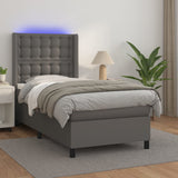 vidaXL Boxspring met matras en LED kunstleer zwart 80x200 cm