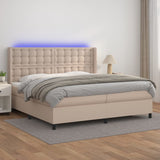 vidaXL Boxspring met matras en LED kunstleer zwart 80x200 cm