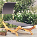 vidaXL Lit lounge avec Luifel 100x200x126 cm massif en bois crème